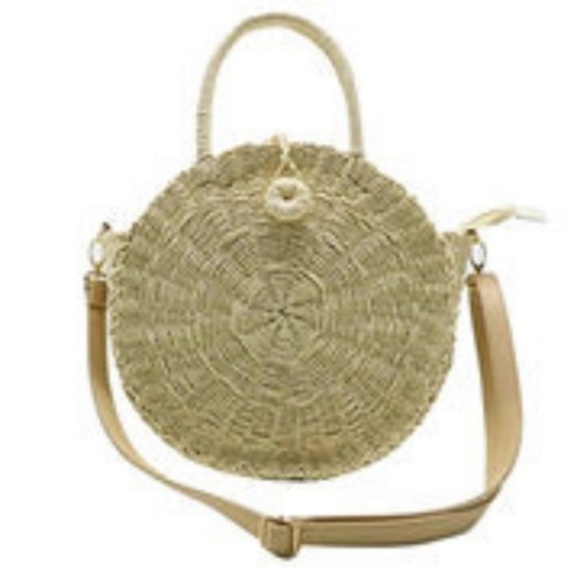 Handbags - Greek Island Woven Round Straw Bag